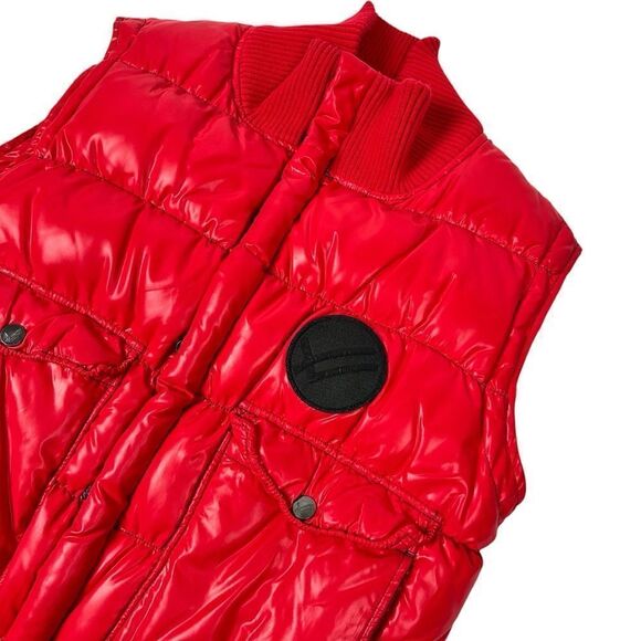 William Rast Vest Mens M Red Down Puffer Vintage Y2K Justin Timberlake - Picture 3 of 8